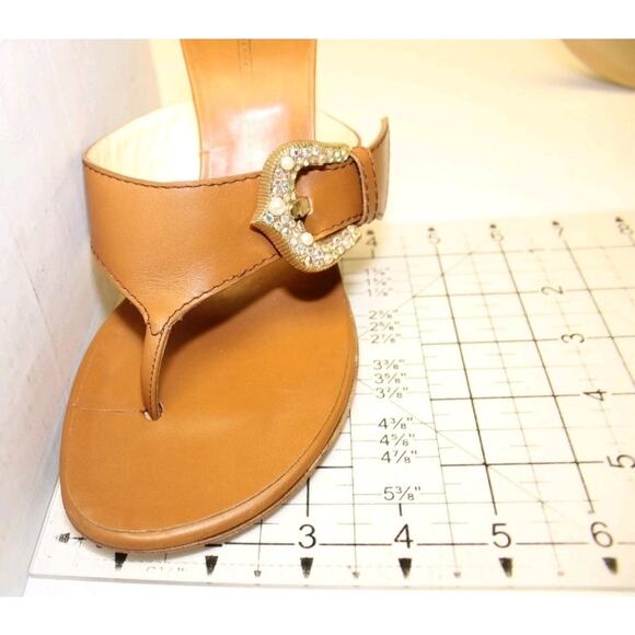 Vicini Giuseppe Zanotti NEW Italy Made Womens 8 B 38 Leather Heeled Thongs Shoes - Picture 9 of 14